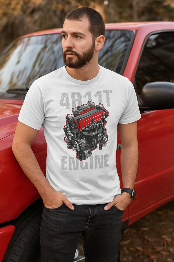 👕 Camiseta 4B11T Engine – White Edition ⚪🔥🚗