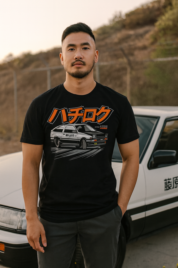 👕 Camiseta AE86 Trueno ⚫🟠🇯🇵