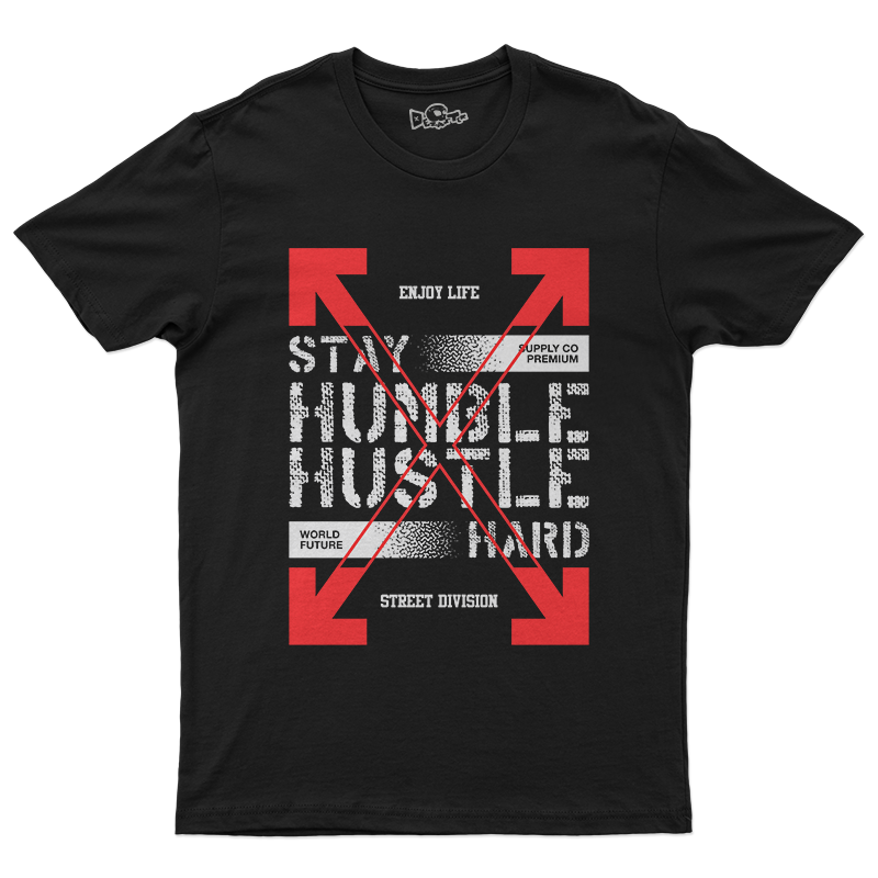 Camiseta Masculina Street Division – Stay Humble Hustle Hard ⚡
