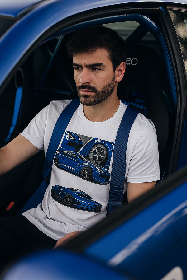 👕 Camiseta Nissan GT-R – Blue Beast Edition ⚪💙🚀