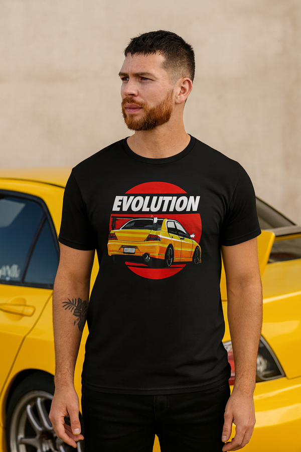 👕 Camiseta Evolution – JDM Edition 🟡🔴🚀