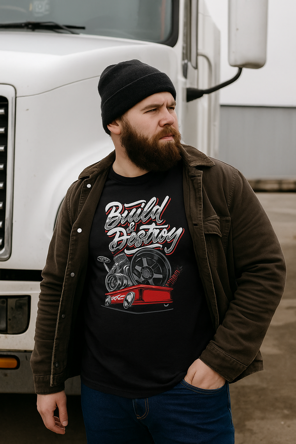👕 Camiseta Build & Destroy – Street Garage Edition ⚫🔥🔧