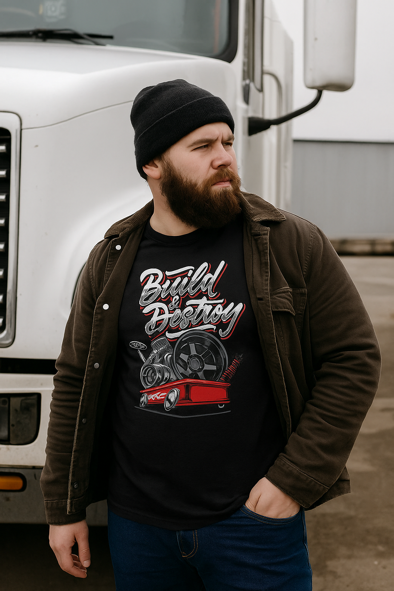 👕 Camiseta Build & Destroy – Street Garage Edition ⚫🔥🔧