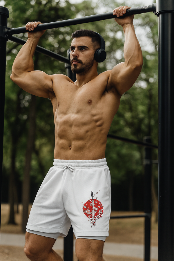 🩳 Bermuda Street Katana – White Edition ⚪🔴