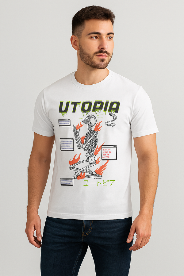 Camiseta Masculina Utopia Streetwear | Algodão Premium ⚡
