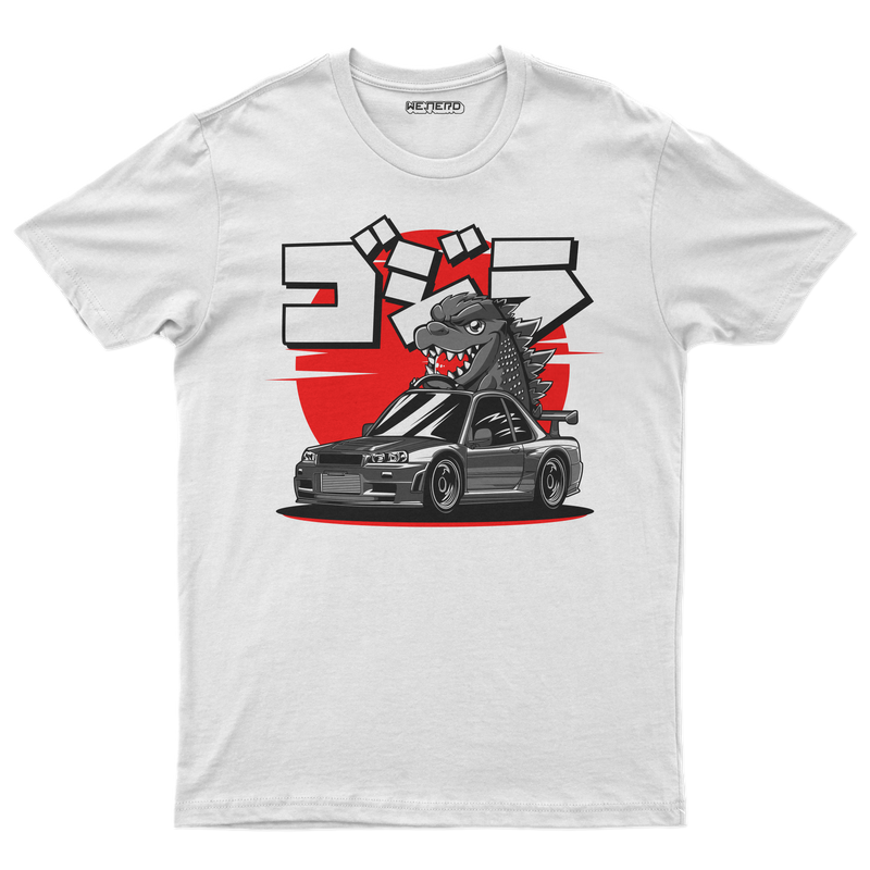 👕 Camiseta Godzilla Skyline – R34 Edition ⚪🔥🐉