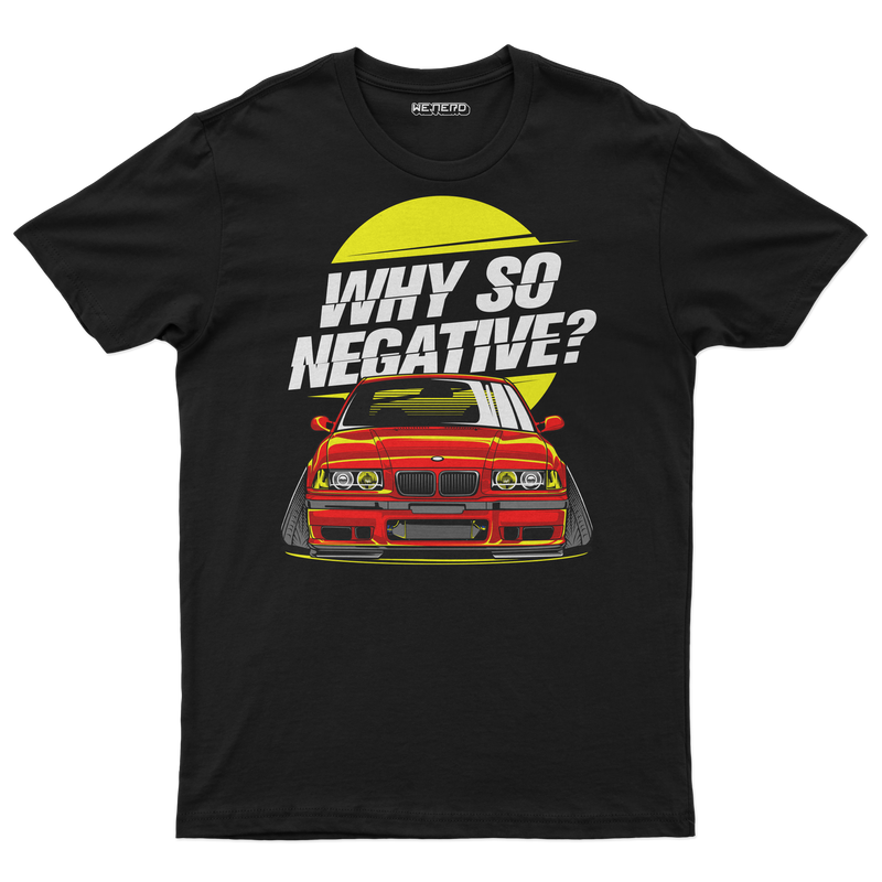 👕 Camiseta BMW E36 Why So Negative? ⚫🟡🔴