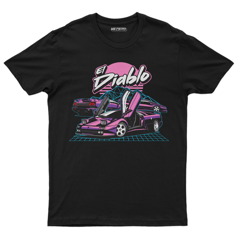 👕 Camiseta El Diablo – Retro Supercar Edition 💜🔥🚀