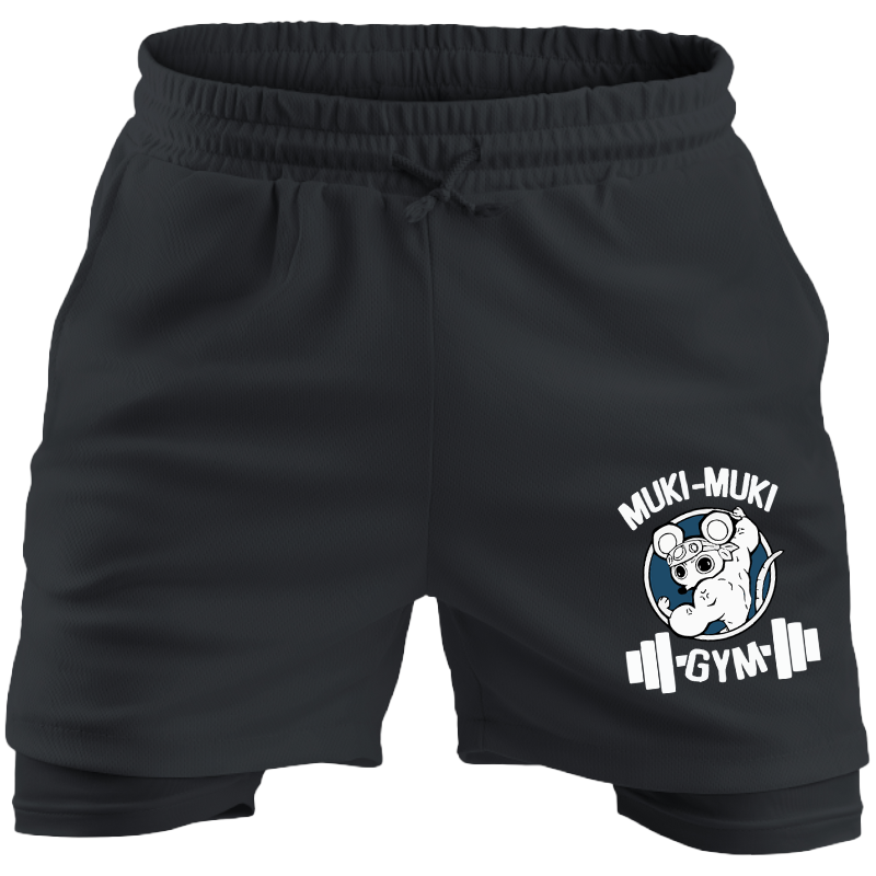 🩳 Bermuda Muki-Muki Gym – Black Edition ⚫🐭