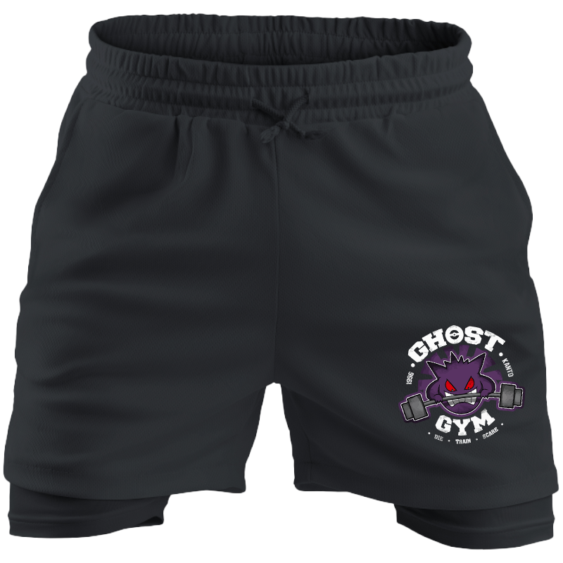🩳 Bermuda Ghost Gym – Black Edition ⚫💜