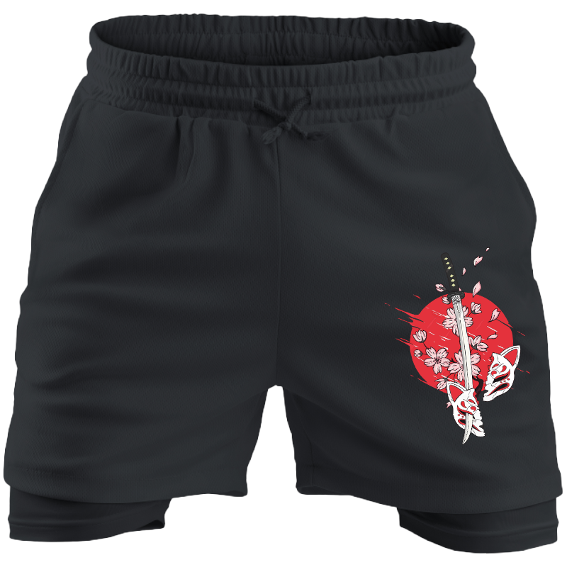 👖 Bermuda Katana – Samurai Spirit Black Edition ⚫🔴⚔️