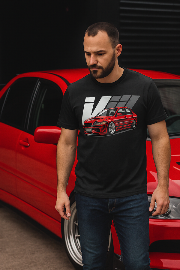 👕 Camiseta Evo IX – Street Racing Edition 🔴⚫🏁