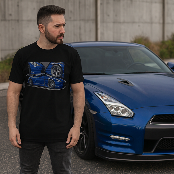 👕 Camiseta GT-R Blue ⚫🔵🏎️