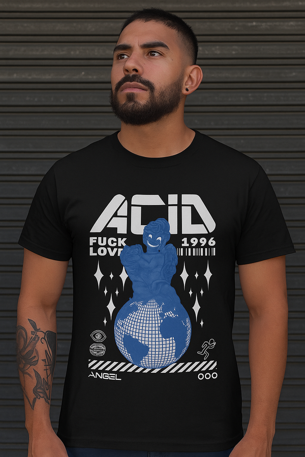 Camiseta Unissex Ruas e Rimas ACID Project | Streetwear Futurista Premium