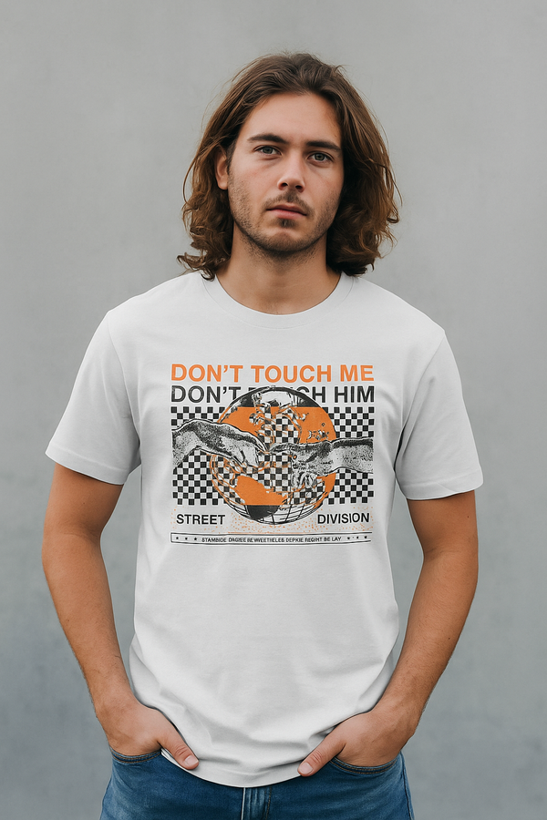 Camiseta Masculina Street Division – Don’t Touch Me | Algodão Premium ⚡