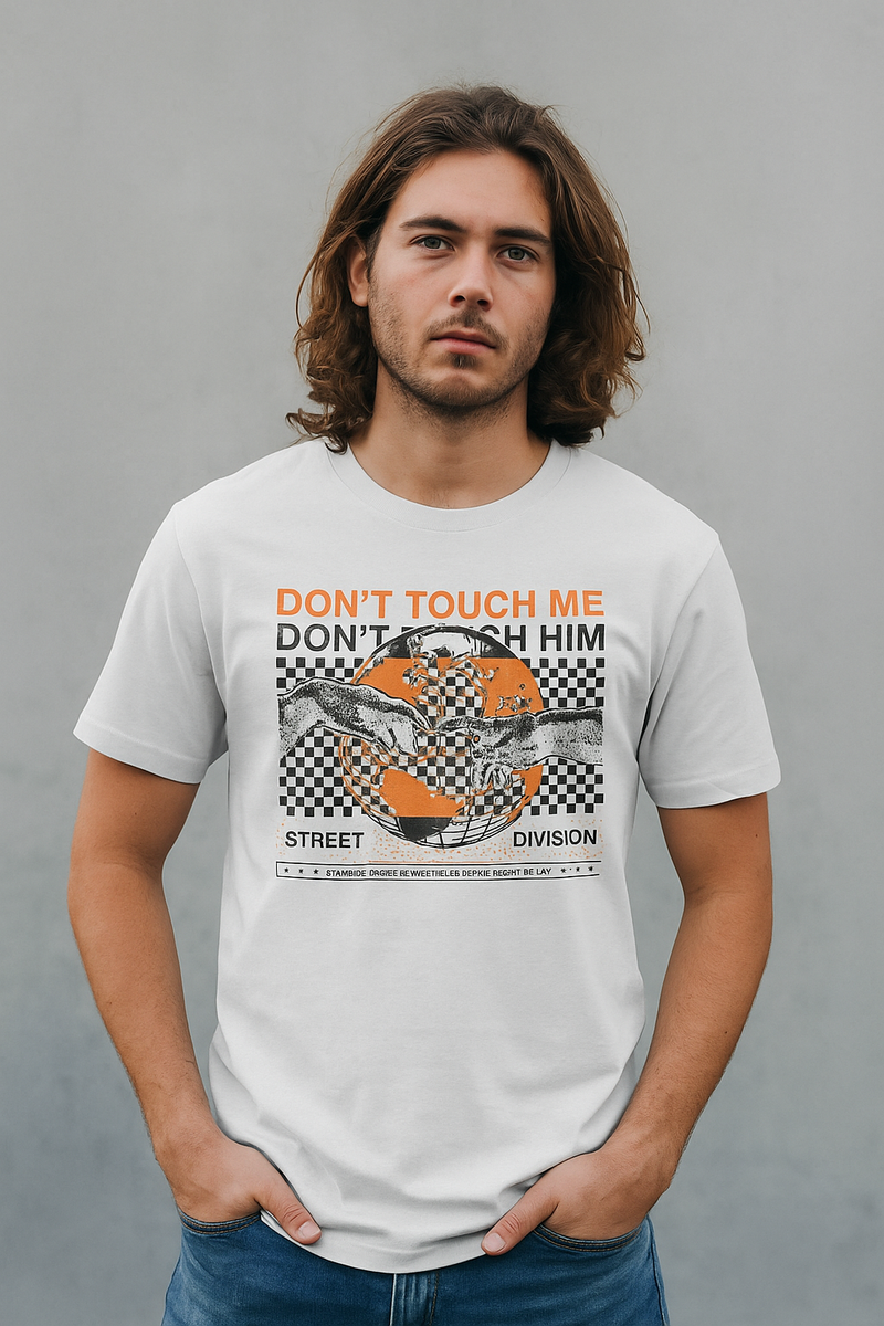 Camiseta Masculina Street Division – Don’t Touch Me | Algodão Premium ⚡